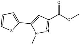 Methyl 1-methyl-5-(thiophen-2-yl)-1H-pyrazole-3-carboxylate Structure