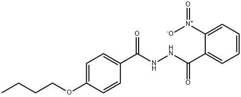 Benzoic acid, 2-nitro-, 2-(4-butoxybenzoyl)hydrazide Structure