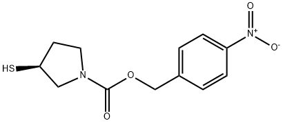 (3S)-3-Mercapto-(4-nitrophenyl)methylester-1-pyrrolidinecarboxylicacid 구조식 이미지