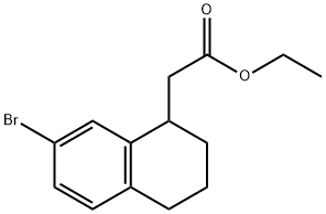 1-Naphthaleneacetic acid, 7-bromo-1,2,3,4-tetrahydro-, ethyl ester 구조식 이미지