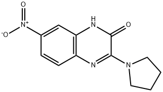 2(1H)-Quinoxalinone, 7-nitro-3-(1-pyrrolidinyl)- Structure