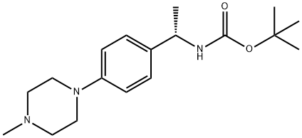 Carbamic acid, N-[(1S)-1-[4-(4-methyl-1-piperazinyl)phenyl]ethyl]-, 1,1-dimethylethyl ester Structure