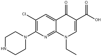 1,8-Naphthyridine-3-carboxylic acid, 6-chloro-1-ethyl-1,4-dihydro-4-oxo-7-(1-piperazinyl)- Structure