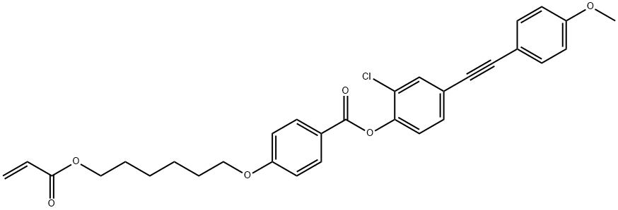 2-Chloro-4-[(4-methoxyphenyl)ethynyl]phenyl 4-[[6-[(1-oxo-2-propenyl)oxy]hexyl]oxy]benzoate 구조식 이미지