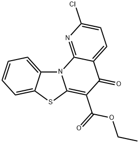 5H-?Benzothiazolo[3,?2-?a]?[1,?8]?naphthyridine-?6-?carboxylic acid, 2-?chloro-?5-?oxo-?, ethyl ester 구조식 이미지