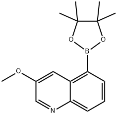 Quinoline, 3-methoxy-5-(4,4,5,5-tetramethyl-1,3,2-dioxaborolan-2-yl)- 구조식 이미지