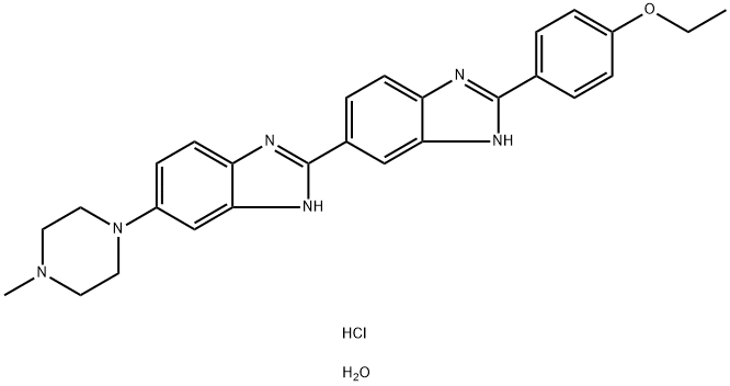 2,5'-Bi-1H-benzimidazole, 2'-(4-ethoxyphenyl)-5-(4-methyl-1-piperazinyl)-, trihydrochloride, trihydrate (9CI) Structure