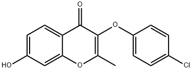 4H-1-Benzopyran-4-one, 3-(4-chlorophenoxy)-7-hydroxy-2-methyl- Structure