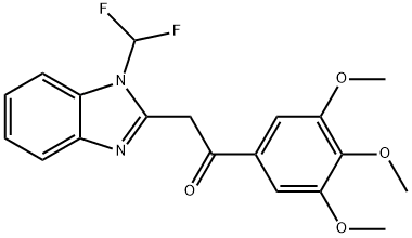 Ethanone, 2-[1-(difluoromethyl)-1H-benzimidazol-2-yl]-1-(3,4,5-trimethoxyphenyl)- Structure