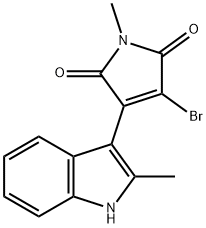 1H-Pyrrole-2,5-dione, 3-bromo-1-methyl-4-(2-methyl-1H-indol-3-yl)- 구조식 이미지