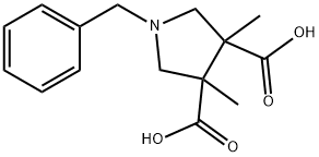 3,4-Pyrrolidinedicarboxylic acid, 3,4-dimethyl-1-(phenylmethyl)- Structure