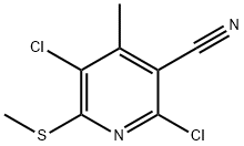 3-Pyridinecarbonitrile, 2,5-dichloro-4-methyl-6-(methylthio)- Structure