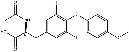 Levothyroxine Related Compound (2-Acetamido-3-(3,5-diiodo-4-(4-methoxyphenoxy)phenyl) Propanoic Acid) 구조식 이미지
