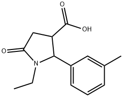 3-Pyrrolidinecarboxylic acid, 1-ethyl-2-(3-methylphenyl)-5-oxo- Structure