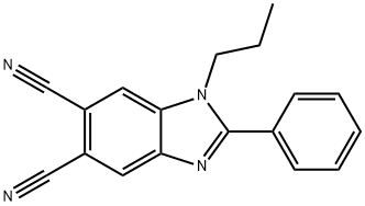 1H-Benzimidazole-5,6-dicarbonitrile, 2-phenyl-1-propyl- 구조식 이미지