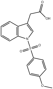 1-[(4-methoxyphenyl)sulfonyl]-1H-3-indole-3-acetic acid 구조식 이미지