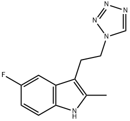 5-fluoro-2-methyl-3-[2-(1{H}-tetrazol-1-yl)ethyl]-1{H}-indole Structure