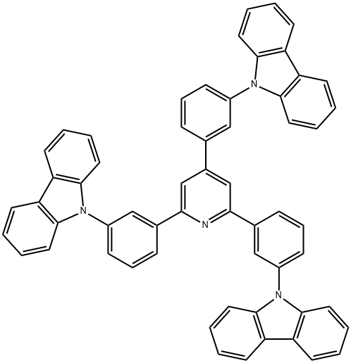 9,9',9''-(pyridine-2,4,6-triyltris(benzene-3,1-diyl))tris(9H-carbazole) 구조식 이미지