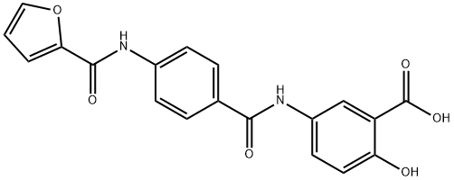 Benzoic acid, 5-[[4-[(2-furanylcarbonyl)amino]benzoyl]amino]-2-hydroxy- Structure