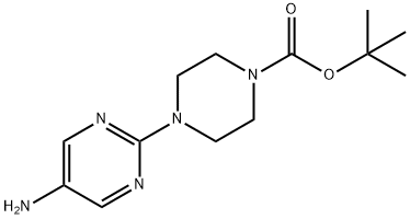 1-Piperazinecarboxylic acid, 4-(5-amino-2-pyrimidinyl)-, 1,1-dimethylethyl ester Structure