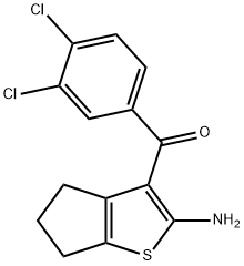 Methanone, (2-amino-5,6-dihydro-4H-cyclopenta[b]thien-3-yl)(3,4-dichlorophenyl)- 구조식 이미지