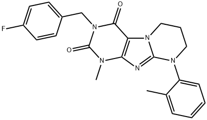 3-[(4-fluorophenyl)methyl]-1-methyl-9-(2-methylphenyl)-7,8-dihydro-6H-purino[7,8-a]pyrimidine-2,4-dione Structure