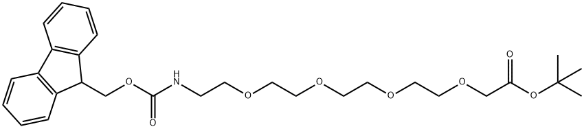 5,8,11,14-Tetraoxa-2-azahexadecanedioic acid, 16-(1,1-dimethylethyl) 1-(9H-fluoren-9-ylmethyl) ester Structure