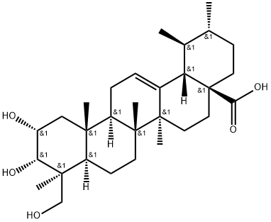 2α,3α,24-Trihydroxyurs-12-en-28-oic acid Structure