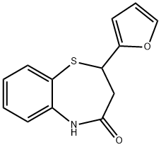 1,5-Benzothiazepin-4(5H)-one, 2-(2-furanyl)-2,3-dihydro- 구조식 이미지