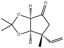 4H-Cyclopenta-1,3-dioxol-4-one, 6-ethenyltetrahydro-2,2,6-trimethyl-, (3aR,6R,6aR)- Structure