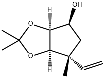 4H-Cyclopenta-1,3-dioxol-4-ol, 6-ethenyltetrahydro-2,2,6-trimethyl-, (3aS,4S,6R,6aR)- 구조식 이미지