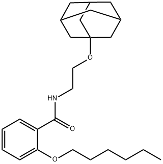 N-[2-(1-adamantyloxy)ethyl]-2-hexoxybenzamide Structure