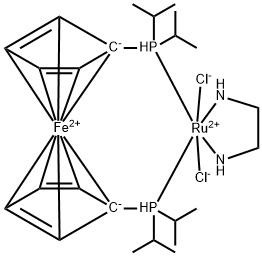 Ruthenium, [1,1'-bis[bis(1-methylethyl)phosphino-κP]ferrocene]dichloro(1,2-ethanediamine-κN,κN')-, (OC-6-13)- (9CI) Structure