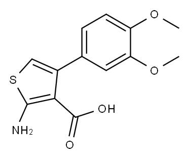 3-Thiophenecarboxylic acid, 2-amino-4-(3,4-dimethoxyphenyl)- Structure