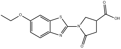 3-Pyrrolidinecarboxylic acid, 1-(6-ethoxy-2-benzothiazolyl)-5-oxo- Structure