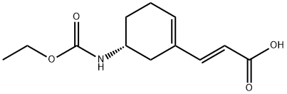 2-Propenoicacid -3-[(5R)-5-[(Ethoxycarbonyl)amin]-1-cyclohexen-1-Yl]-(2E)- 구조식 이미지