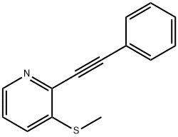 Pyridine, 3-(methylthio)-2-(2-phenylethynyl)- Structure