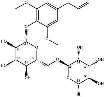 Methoxyeugenol 4-O-rhamnosyl(1→2)glucoside 구조식 이미지