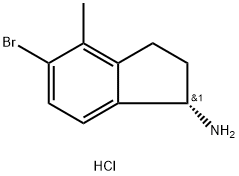 1H-Inden-1-amine, 5-bromo-2,3-dihydro-4-methyl-, hydrochloride (1:1), (1S)- Structure