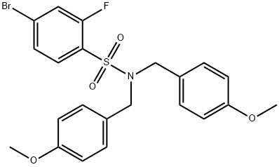 4-bromo-2-fluoro-N,N-bis-(4-methoxy-benzyl)-benzenesulfonamide 구조식 이미지