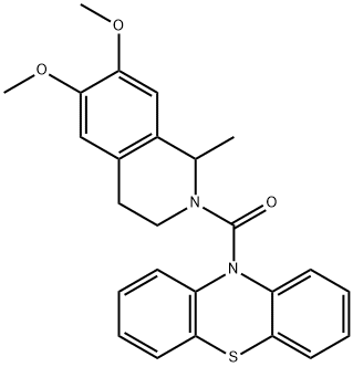 10H-Phenothiazine, 10-[(3,4-dihydro-6,7-dimethoxy-1-methyl-2(1H)-isoquinolinyl)carbonyl]- 구조식 이미지