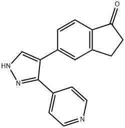 5-(3-(pyridin-4-yl)-1H-pyrazol-4-yl)-2,3-dihydro-1H-inden-1-one Structure