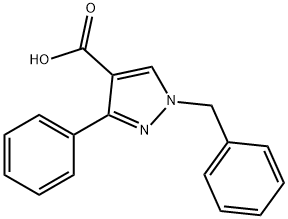 1H-Pyrazole-4-carboxylic acid, 3-phenyl-1-(phenylmethyl)- 구조식 이미지