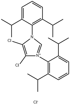 1H-Imidazolium, 1,3-bis[2,6-bis(1-methylethyl)phenyl]-4,5-dichloro-, chloride (1:1) Structure