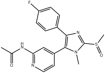 Acetamide, N-[4-[4-(4-fluorophenyl)-1-methyl-2-(methylsulfinyl)-1H-imidazol-5-yl]-2-pyridinyl]- Structure