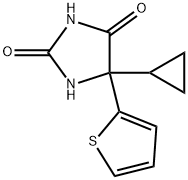 5-cyclopropyl-5-(thiophen-2-yl)imidazolidine-2,4-dione Structure