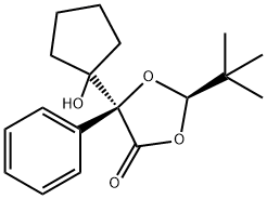 5-(1-Hydroxycyclopentyl)-2-(2-methyl-2-propanyl)-5-phenyl-1,3-dioxolan-4-one Structure