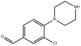 Benzaldehyde, 3-chloro-4-(1-piperazinyl)- Structure