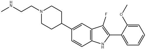 (2-{4-[3-Fluoro-2-(2-methoxy-phenyl)-1H-indol-5-yl]-piperidin-1-yl}-ethyl)-methyl-amine Structure