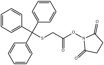 Acetic acid, 2-[(triphenylmethyl)thio]-, 2,5-dioxo-1-pyrrolidinyl ester Structure
